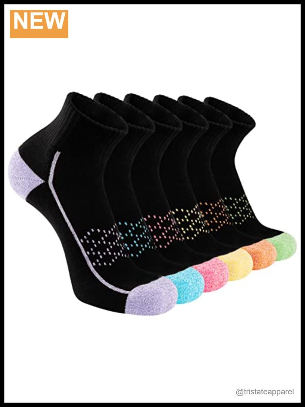 Womens Ankle Athletic Socks Combed Cotton Cushioned Low Cut Running 6 Pack